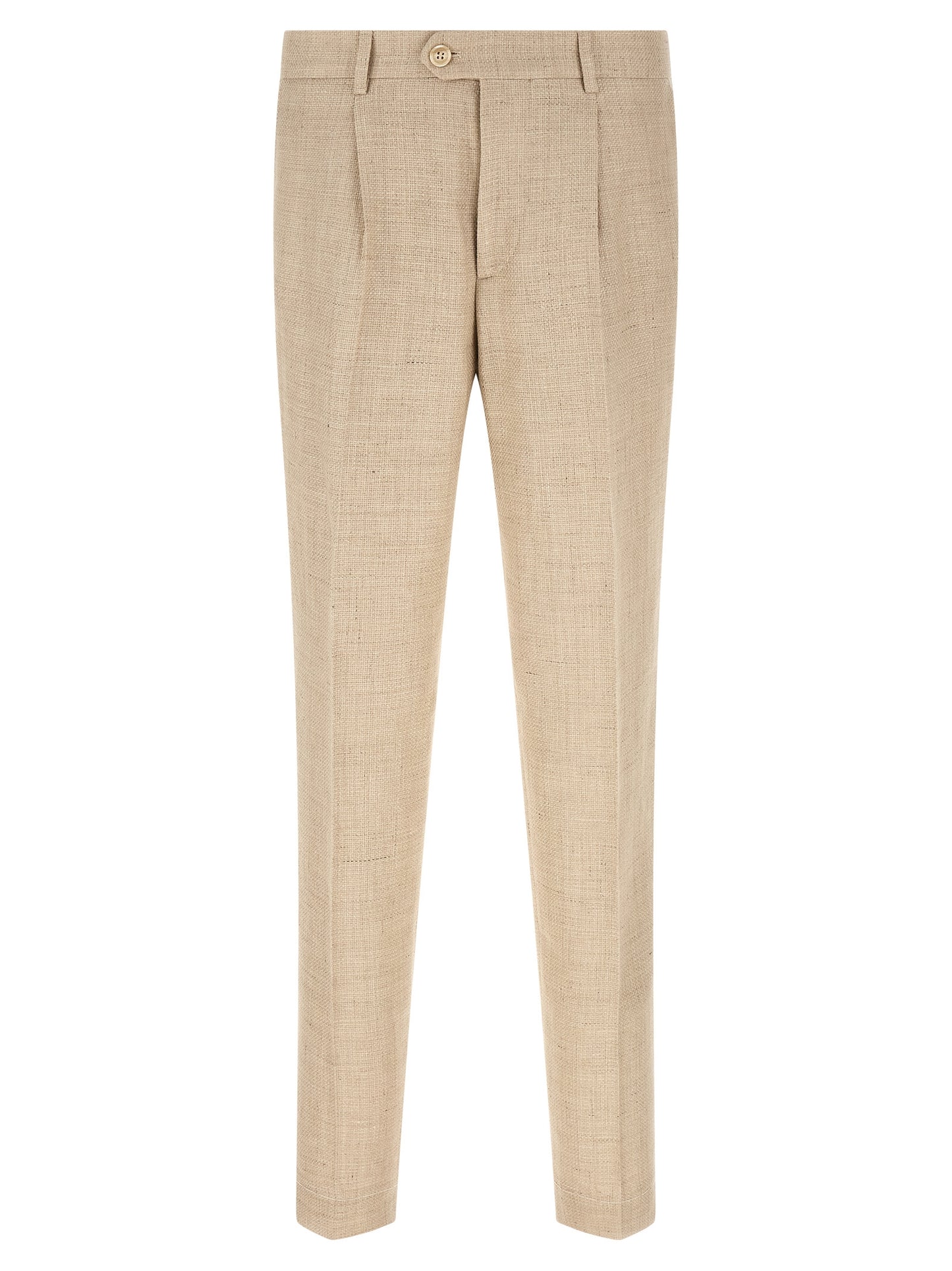 Beige Silk Two-Piece Suit