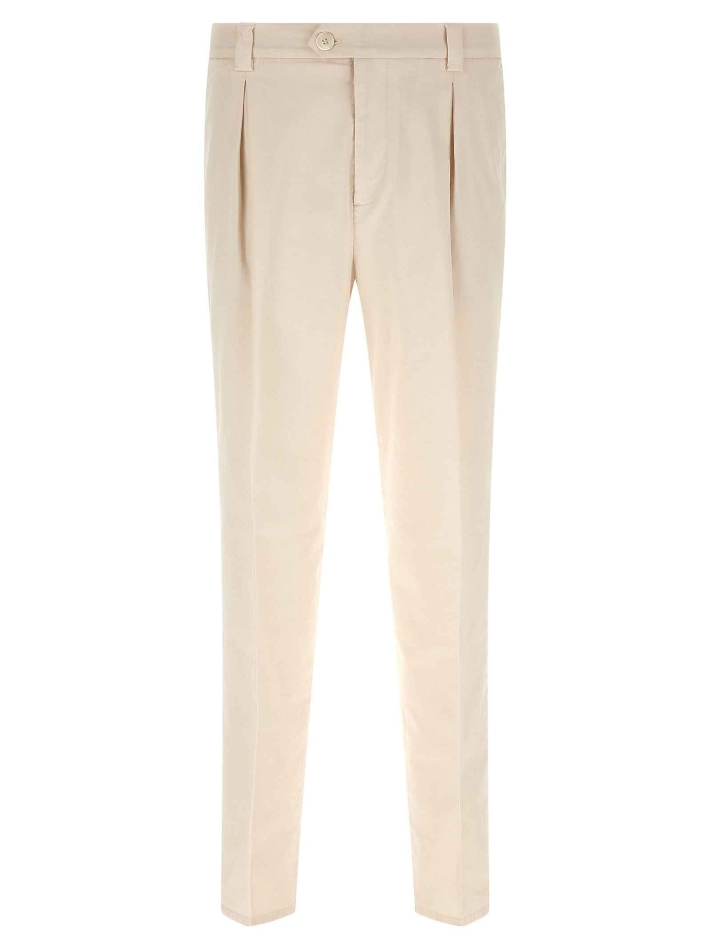 White Cotton Casual Pants