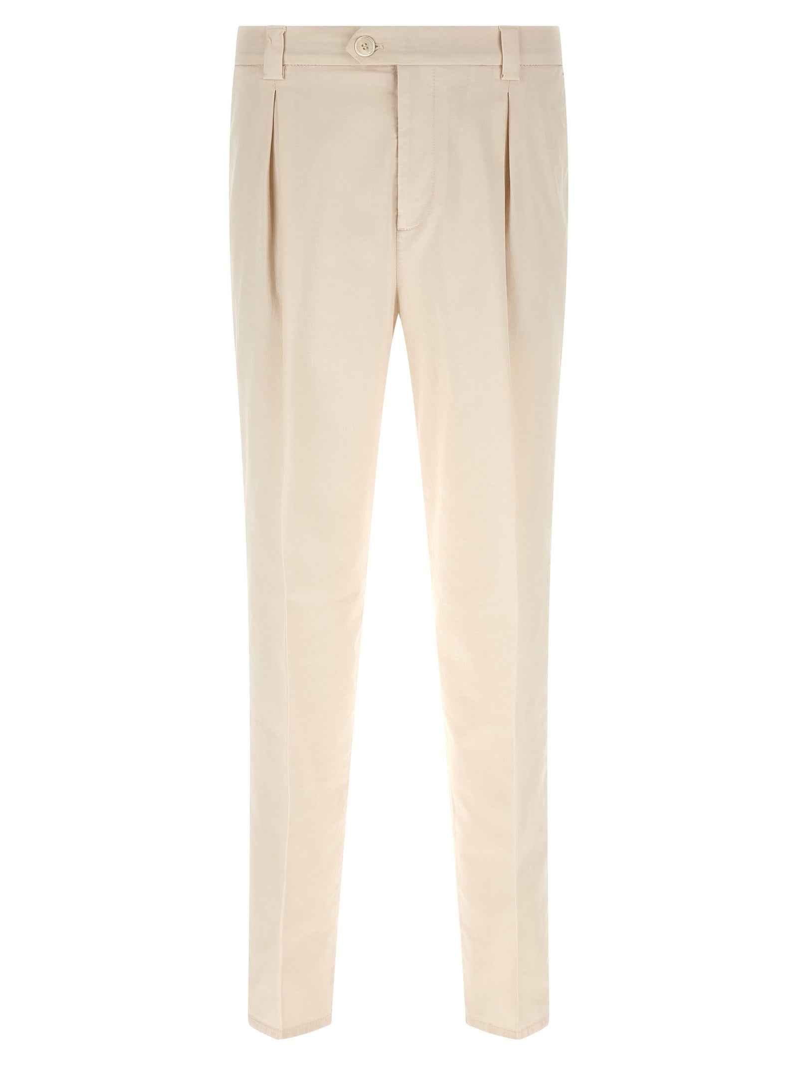 White Cotton Casual Pants