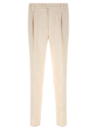 White Cotton Casual Pants