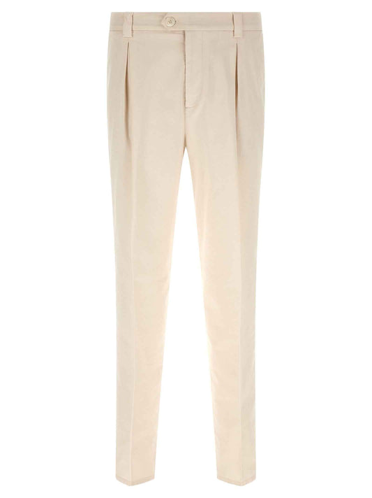 White Cotton Casual Pants