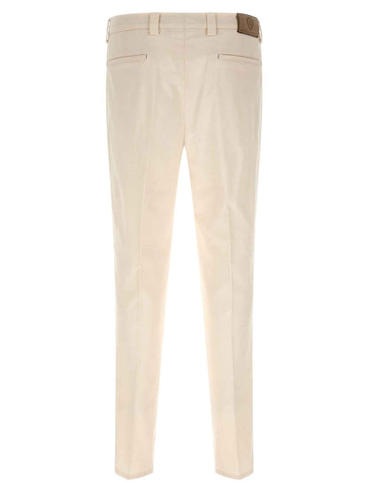 White Cotton Casual Pants