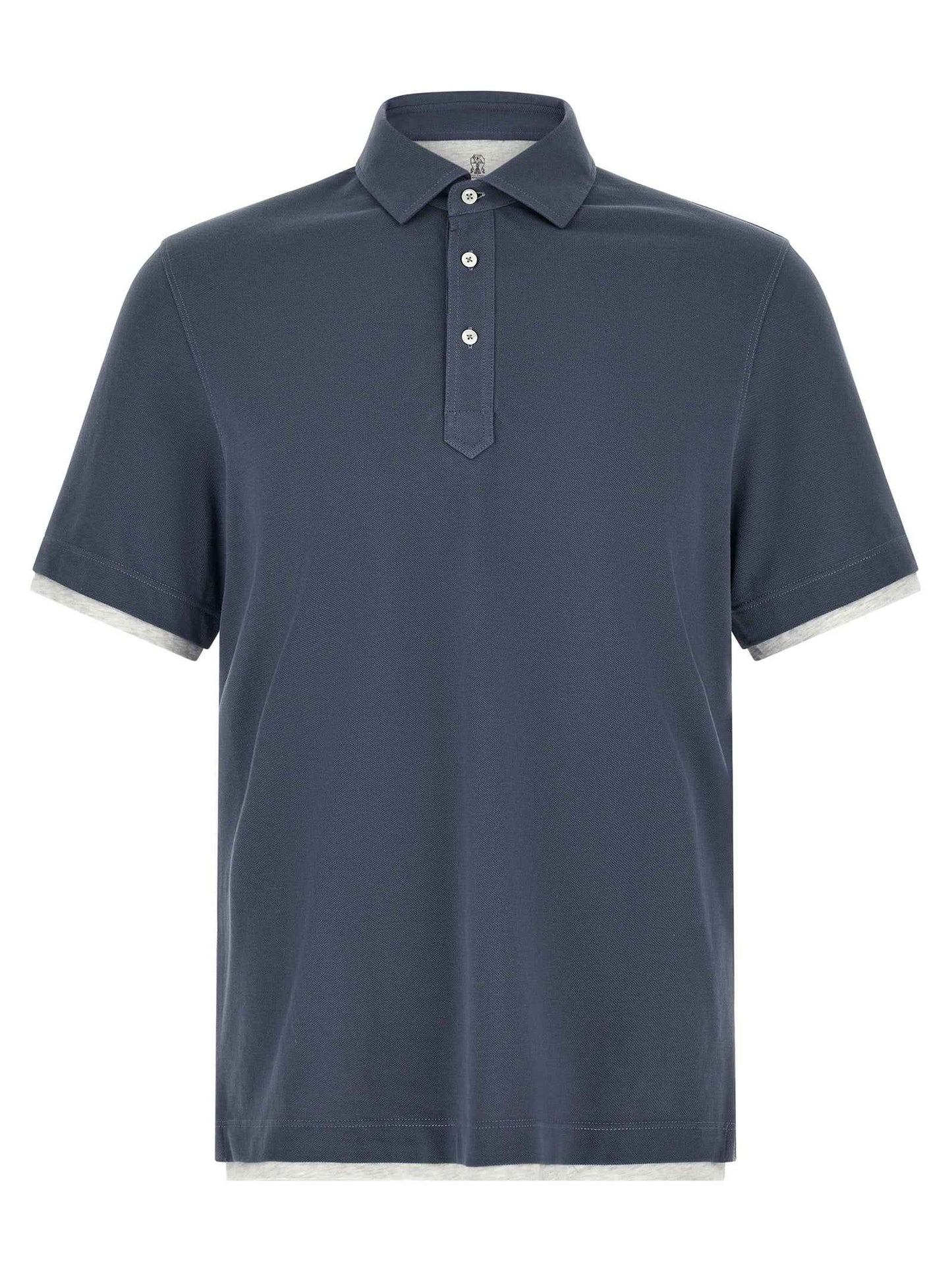 Blue Cotton Polo Shirt