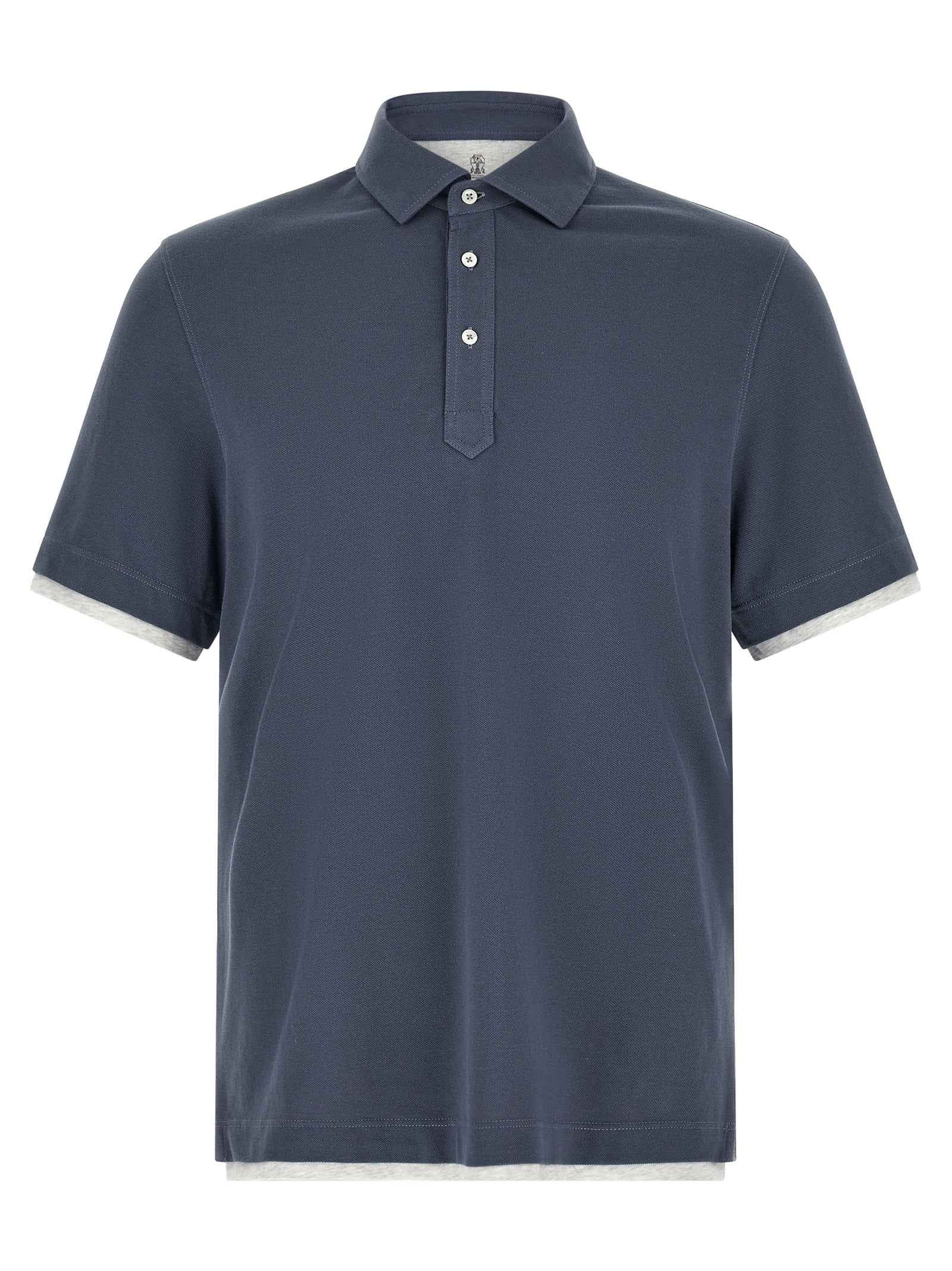Blue Cotton Polo Shirt
