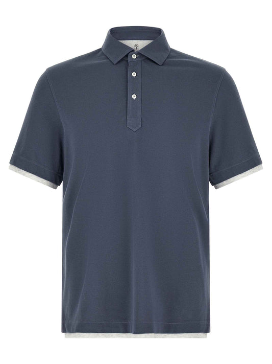 Blue Cotton Polo Shirt