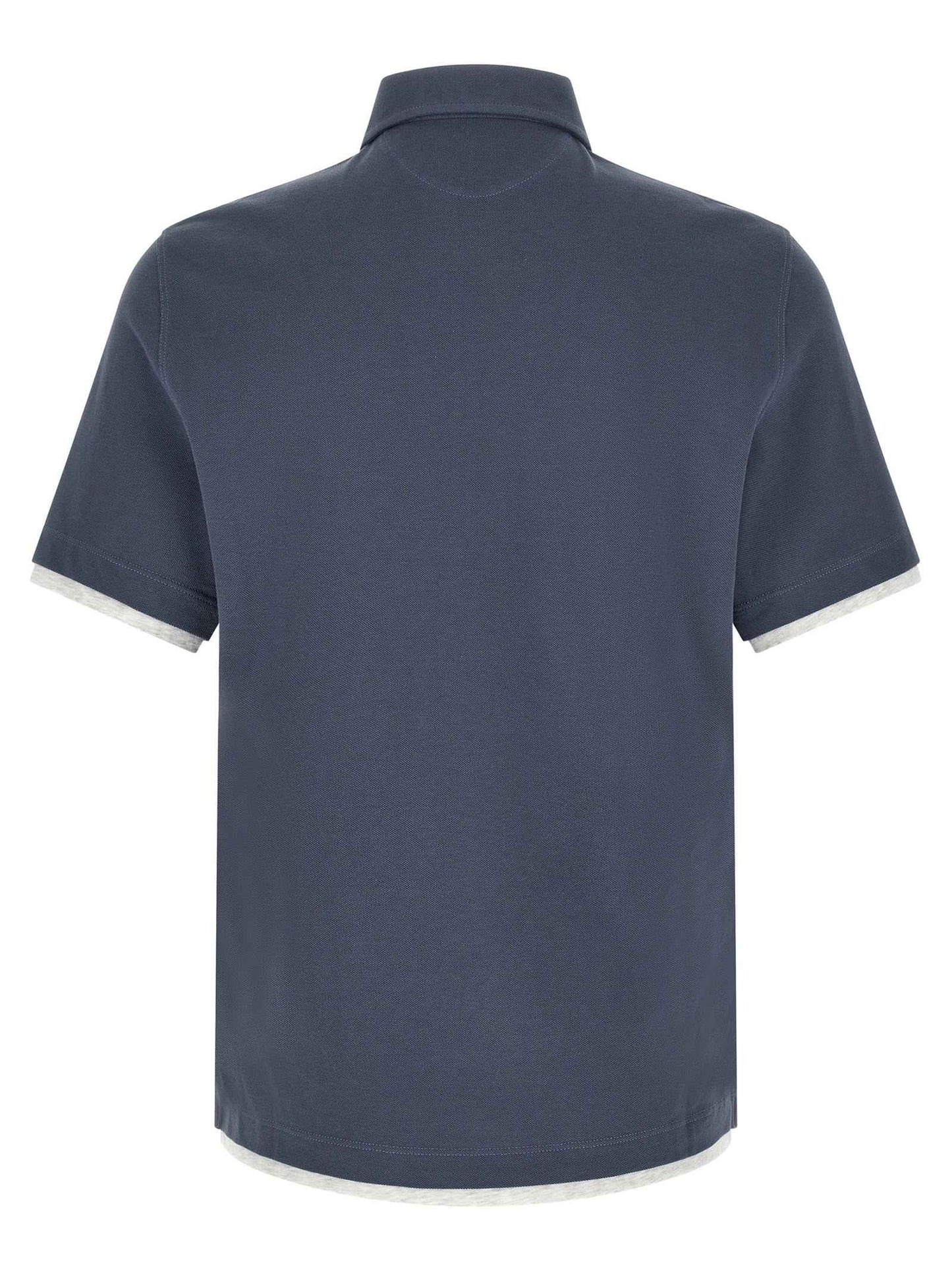 Blue Cotton Polo Shirt