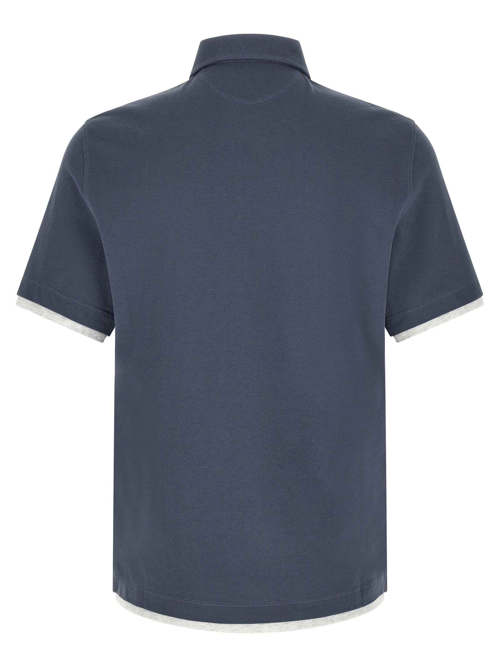 Blue Cotton Polo Shirt