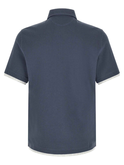 Blue Cotton Polo Shirt