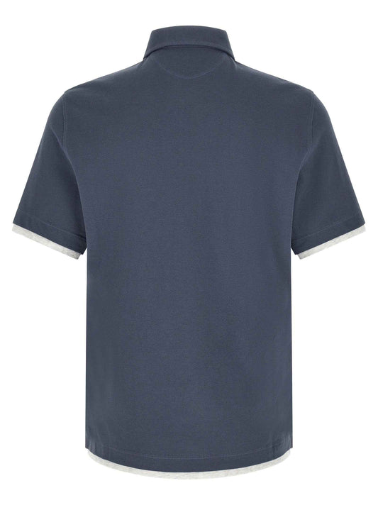 Blue Cotton Polo Shirt