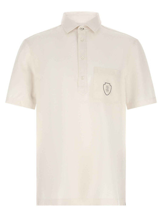 White Virgin Wool Polo Shirt