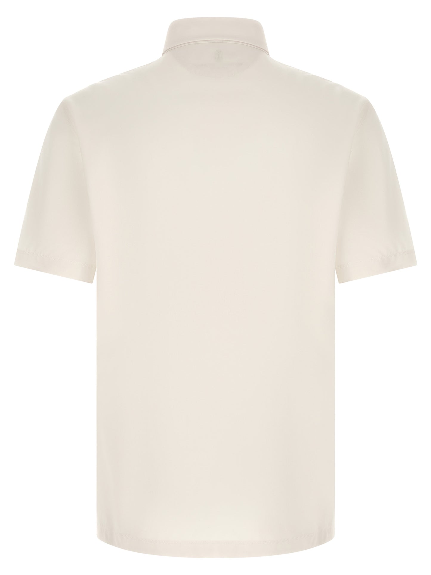 White Virgin Wool Polo Shirt