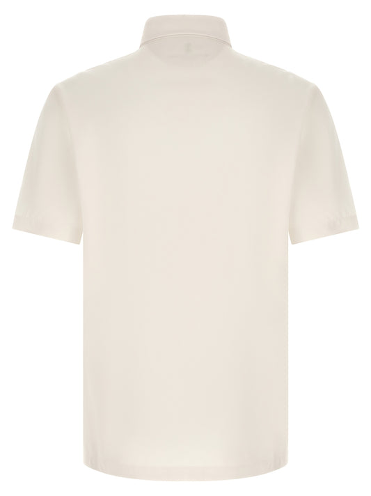 White Virgin Wool Polo Shirt