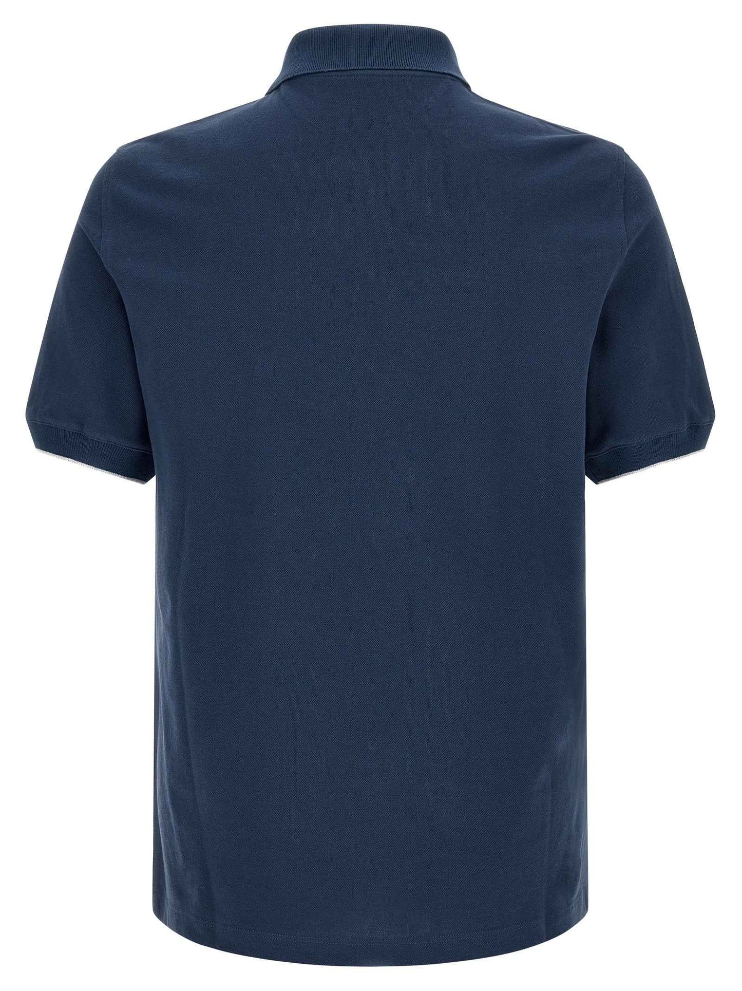 Blue Cotton Polo Shirt
