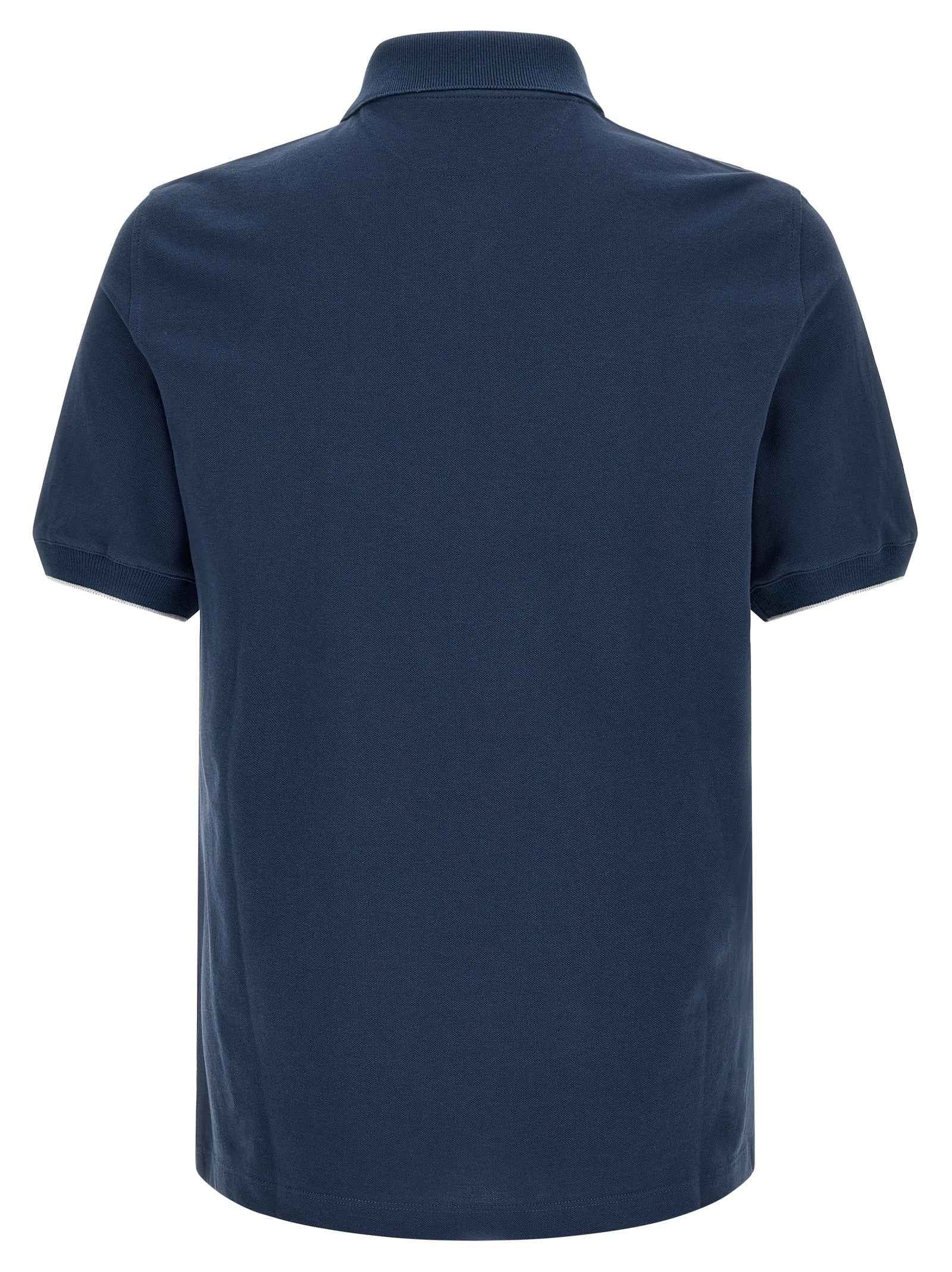 Blue Cotton Polo Shirt