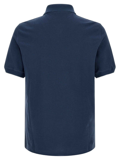 Blue Cotton Polo Shirt