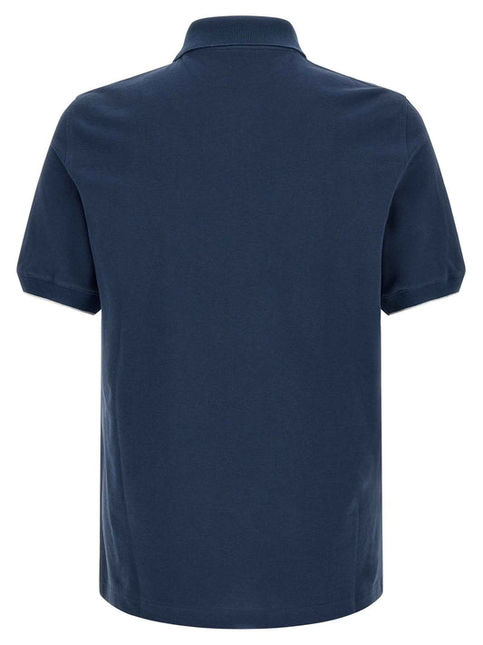 Blue Cotton Polo Shirt