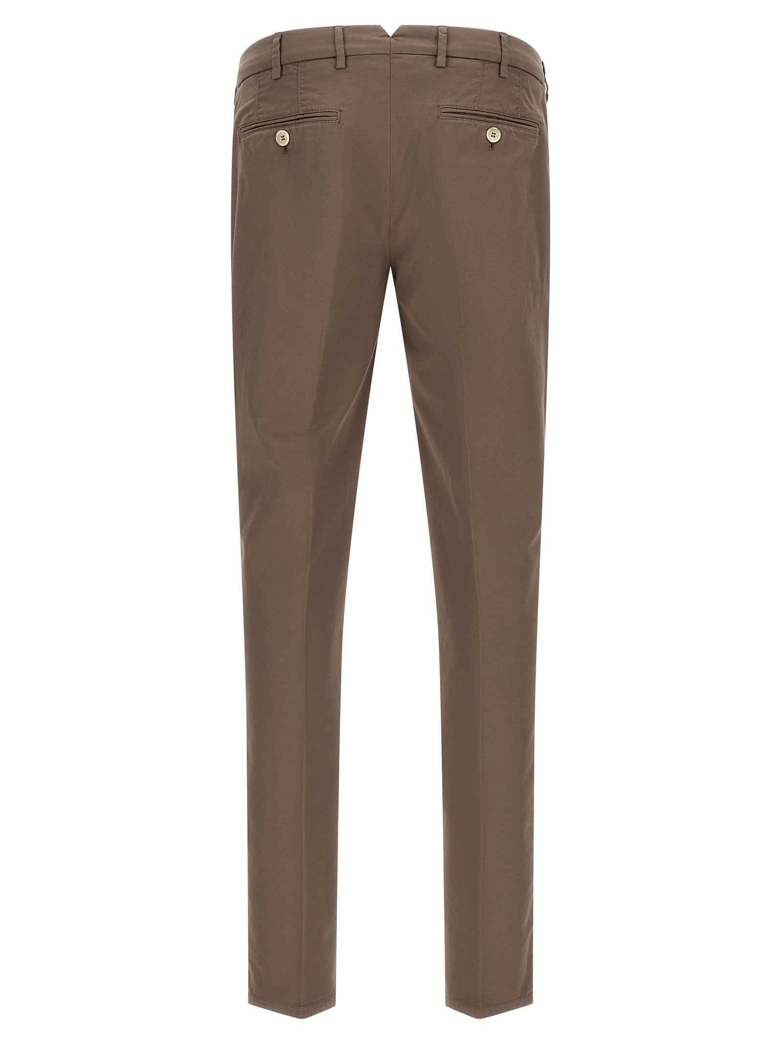 Beige Cotton Casual Pants