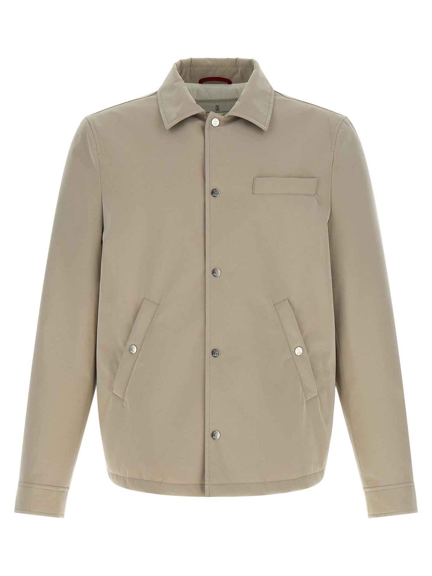 Gray Polyester Full-Length Jacket