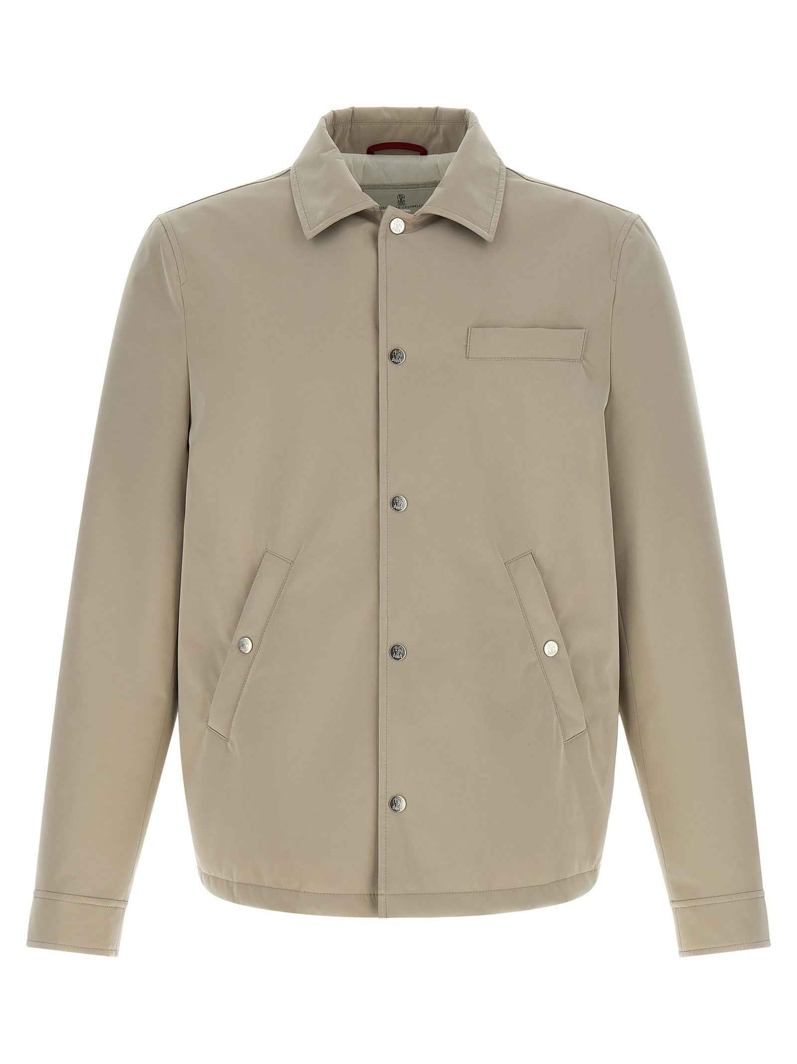 Gray Polyester Full-Length Jacket