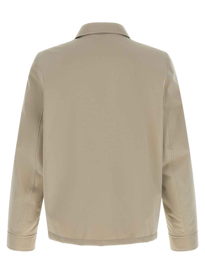 Gray Polyester Full-Length Jacket