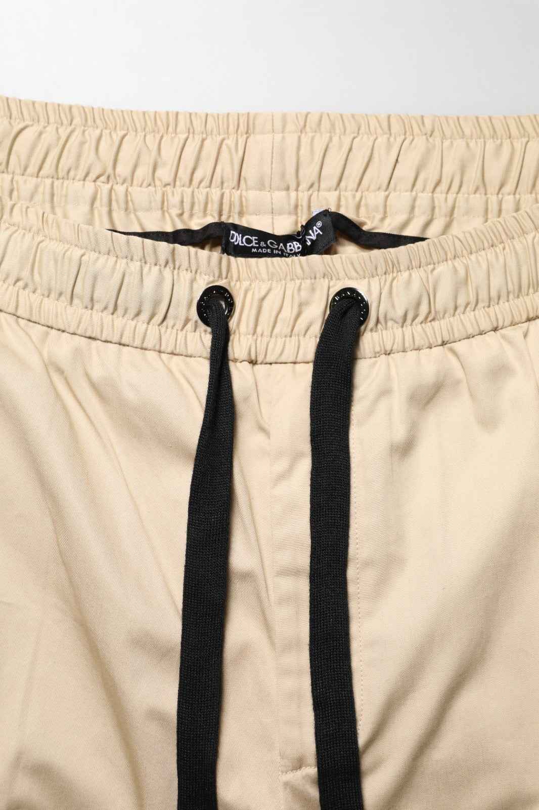 Beige Cotton Skinny Men Jogger Trouser Pants