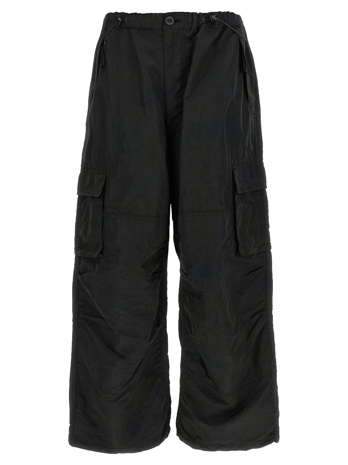 Black Nylon Cargo Pants