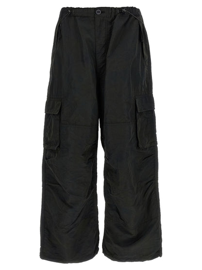 Black Nylon Cargo Pants