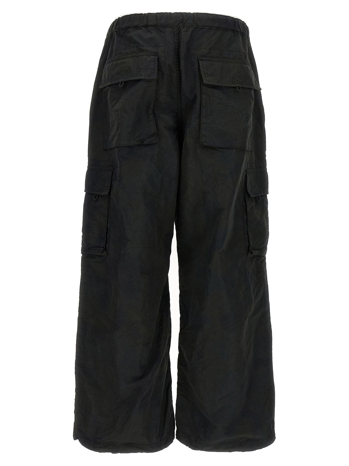 Black Nylon Cargo Pants