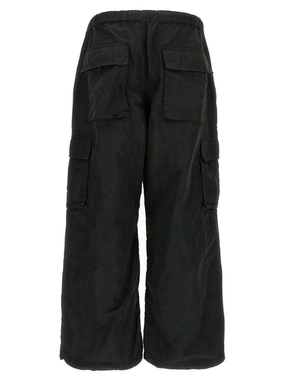 Black Nylon Cargo Pants