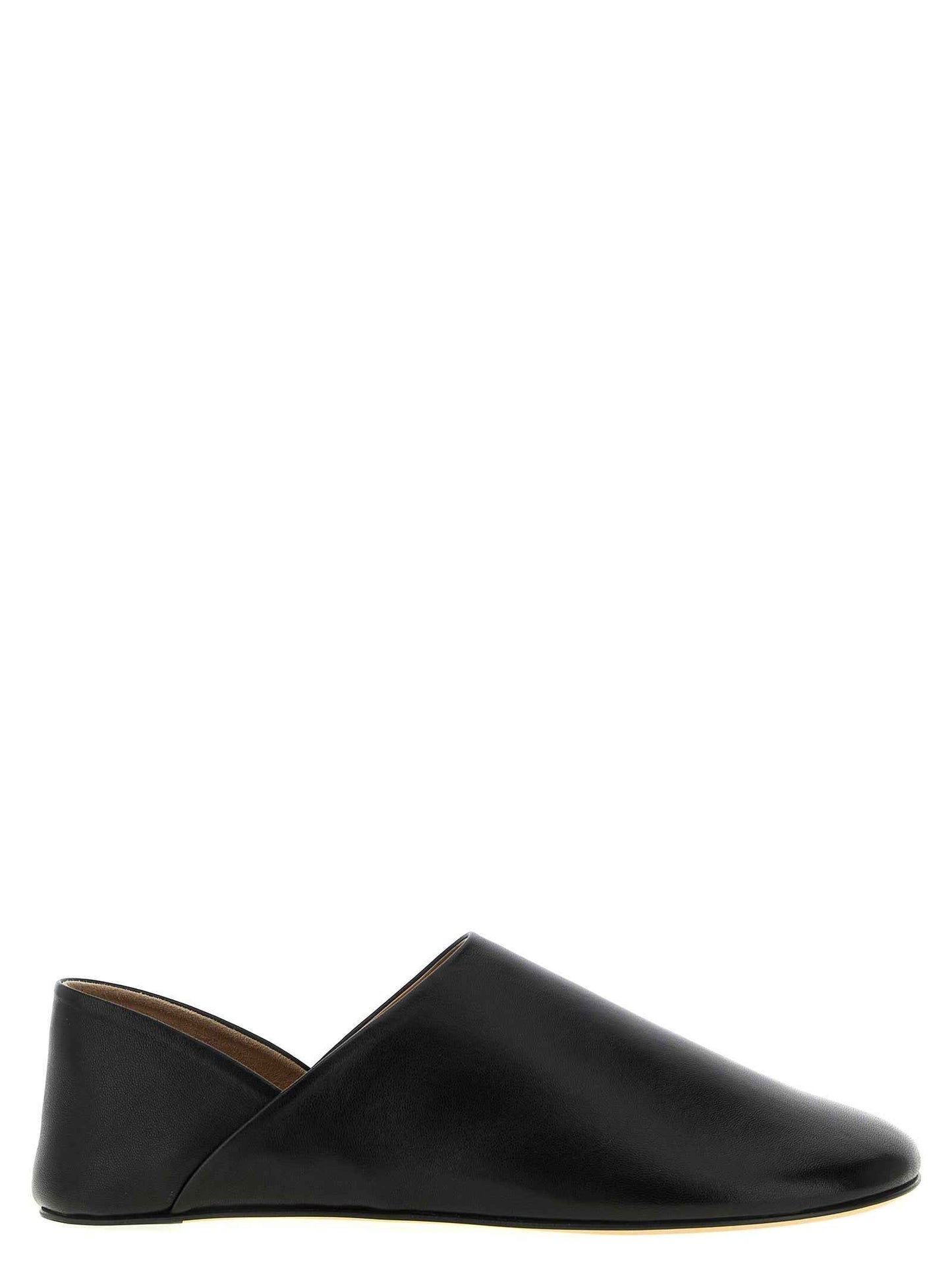 Black Lamb Leather Mules