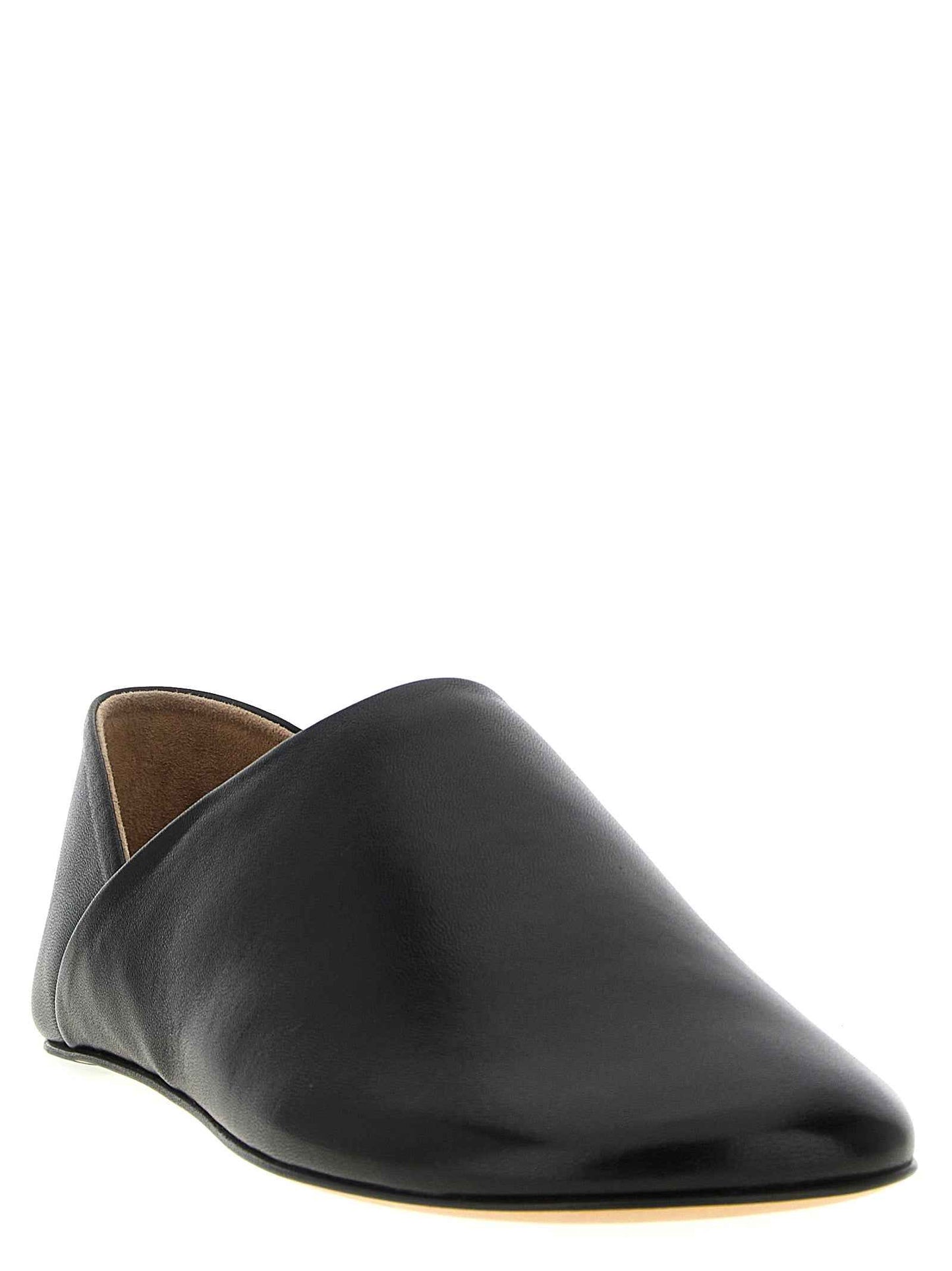 Black Lamb Leather Mules