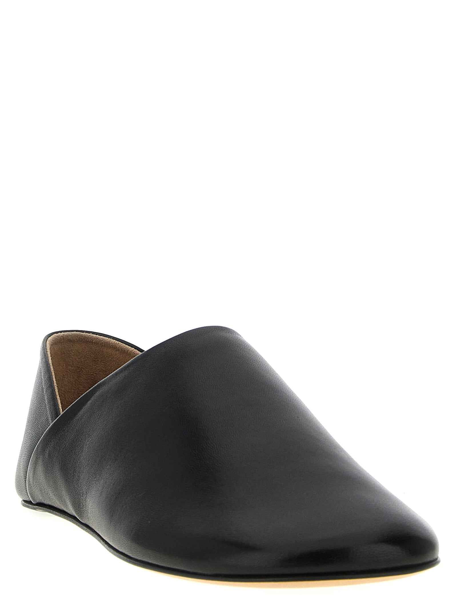 Black Lamb Leather Mules
