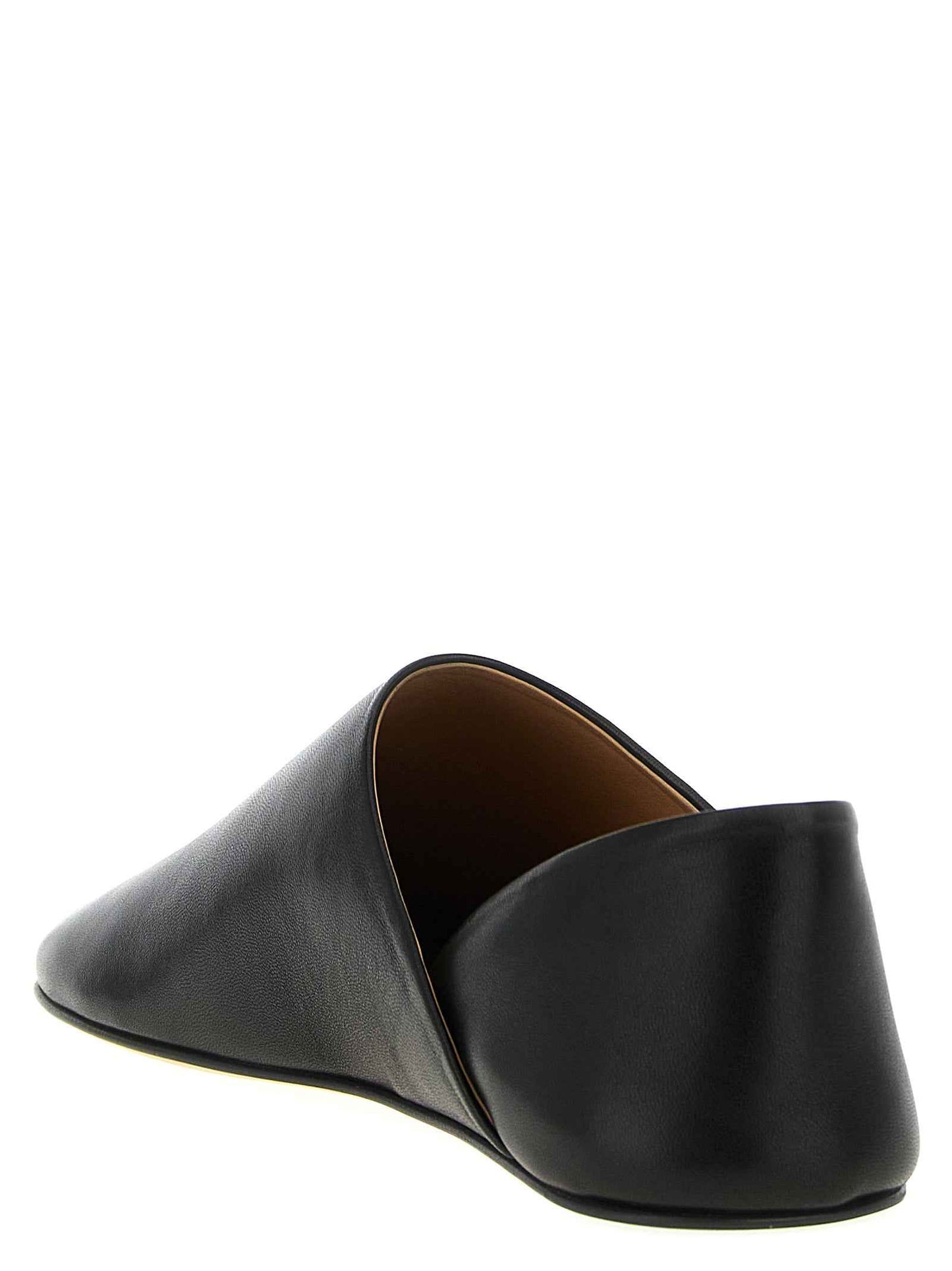 Black Lamb Leather Mules
