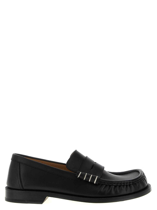 Black Calfskin Slip-On Loafers