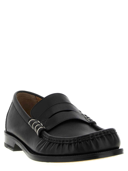 Black Calfskin Slip-On Loafers