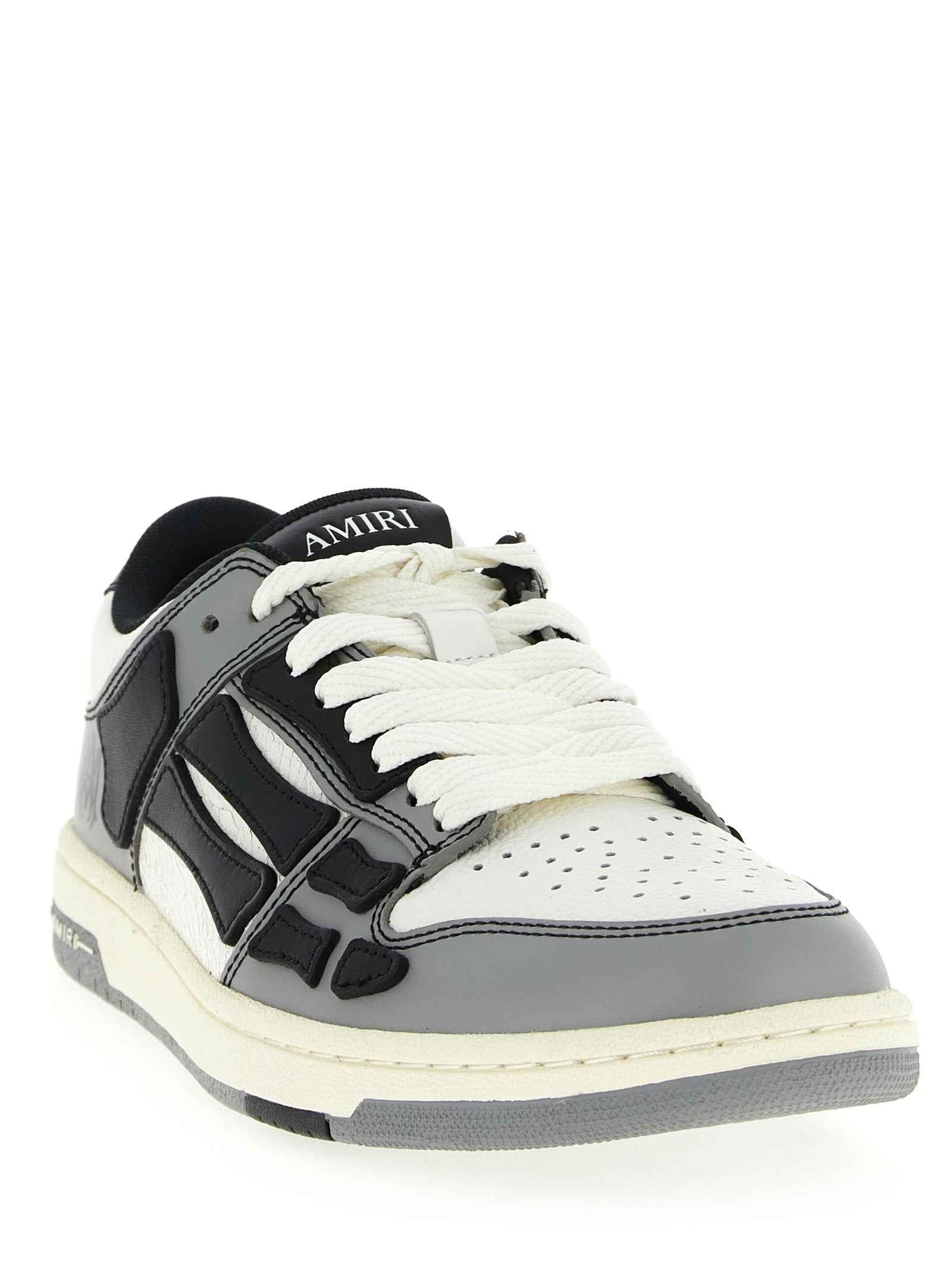 Gray Cowhide Low Top Sneakers
