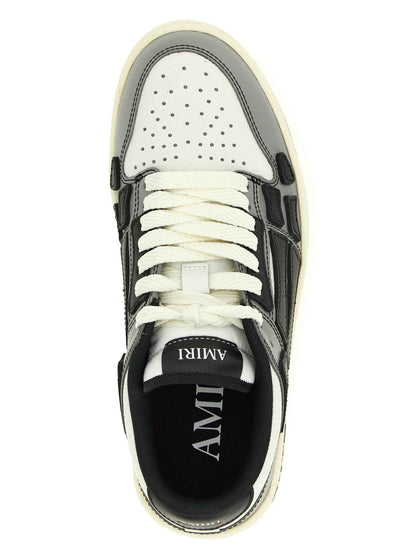 Gray Cowhide Low Top Sneakers