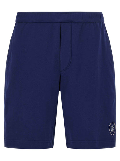 Blue Cotton Bermuda Shorts