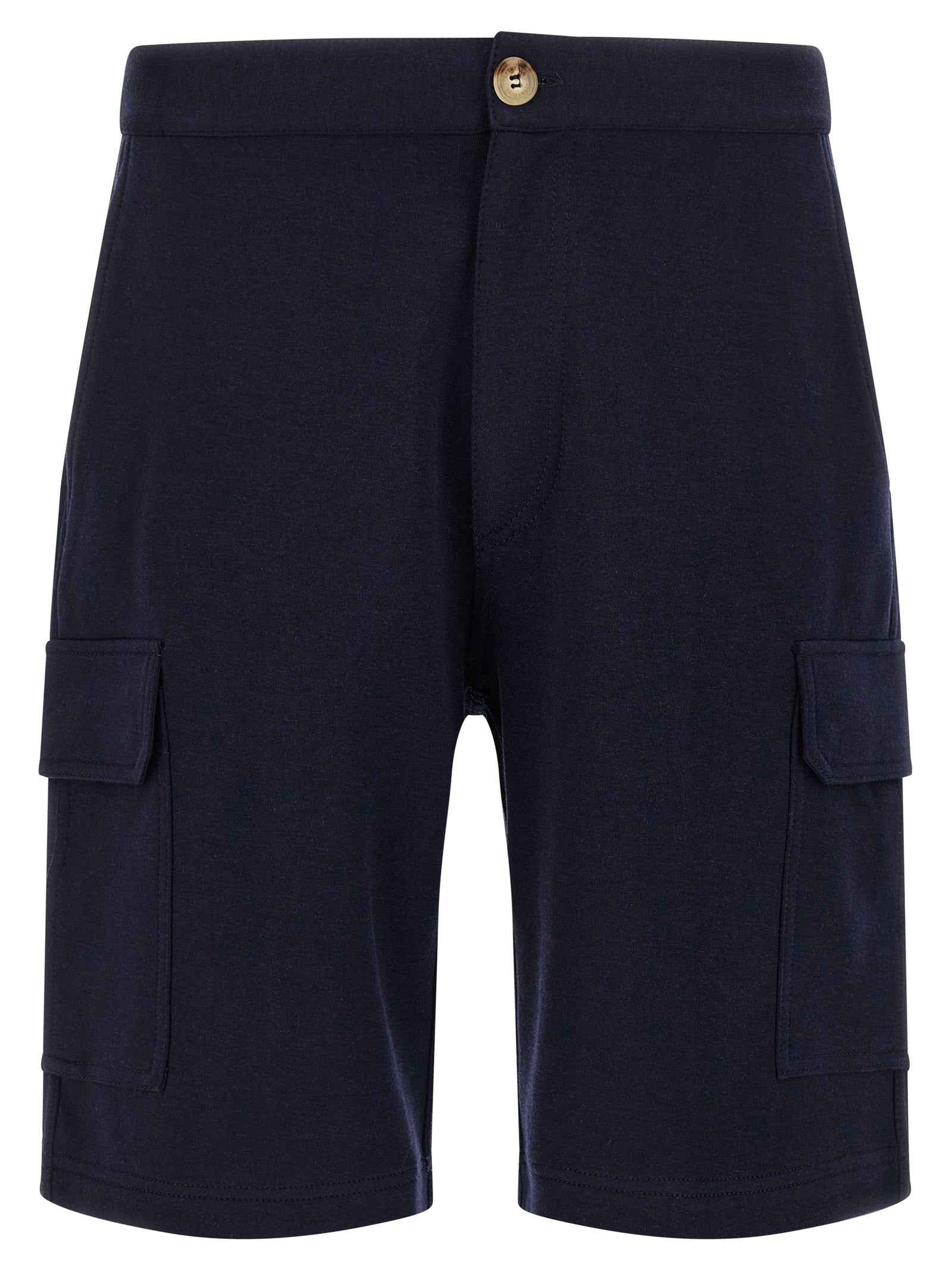 Blue Cotton Bermuda Shorts