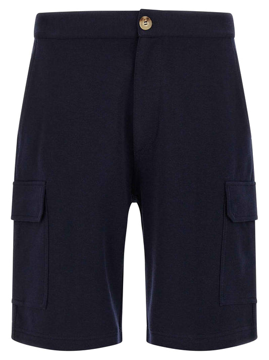 Blue Cotton Bermuda Shorts