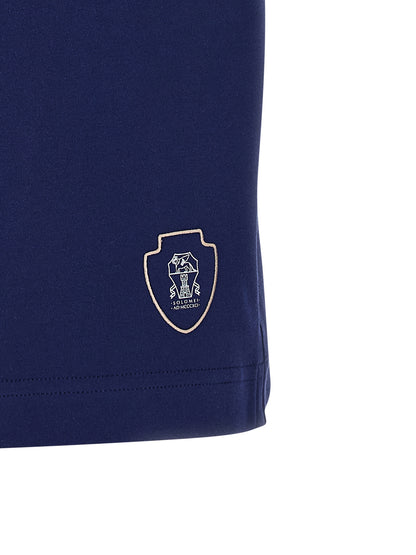 Blue Cotton Bermuda Shorts