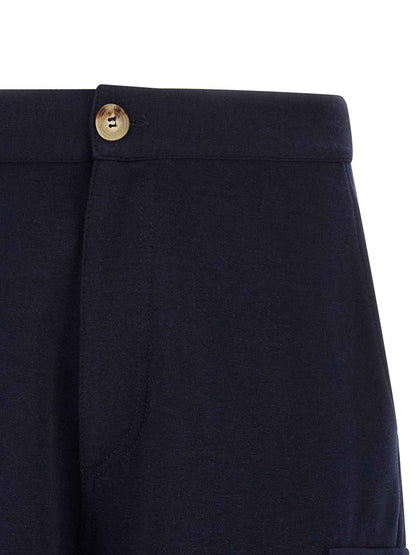 Blue Cotton Bermuda Shorts