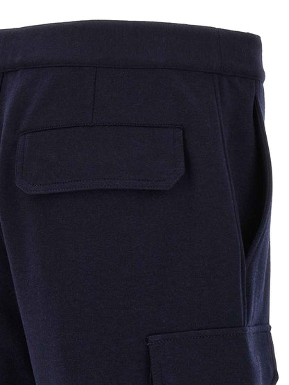 Blue Cotton Bermuda Shorts