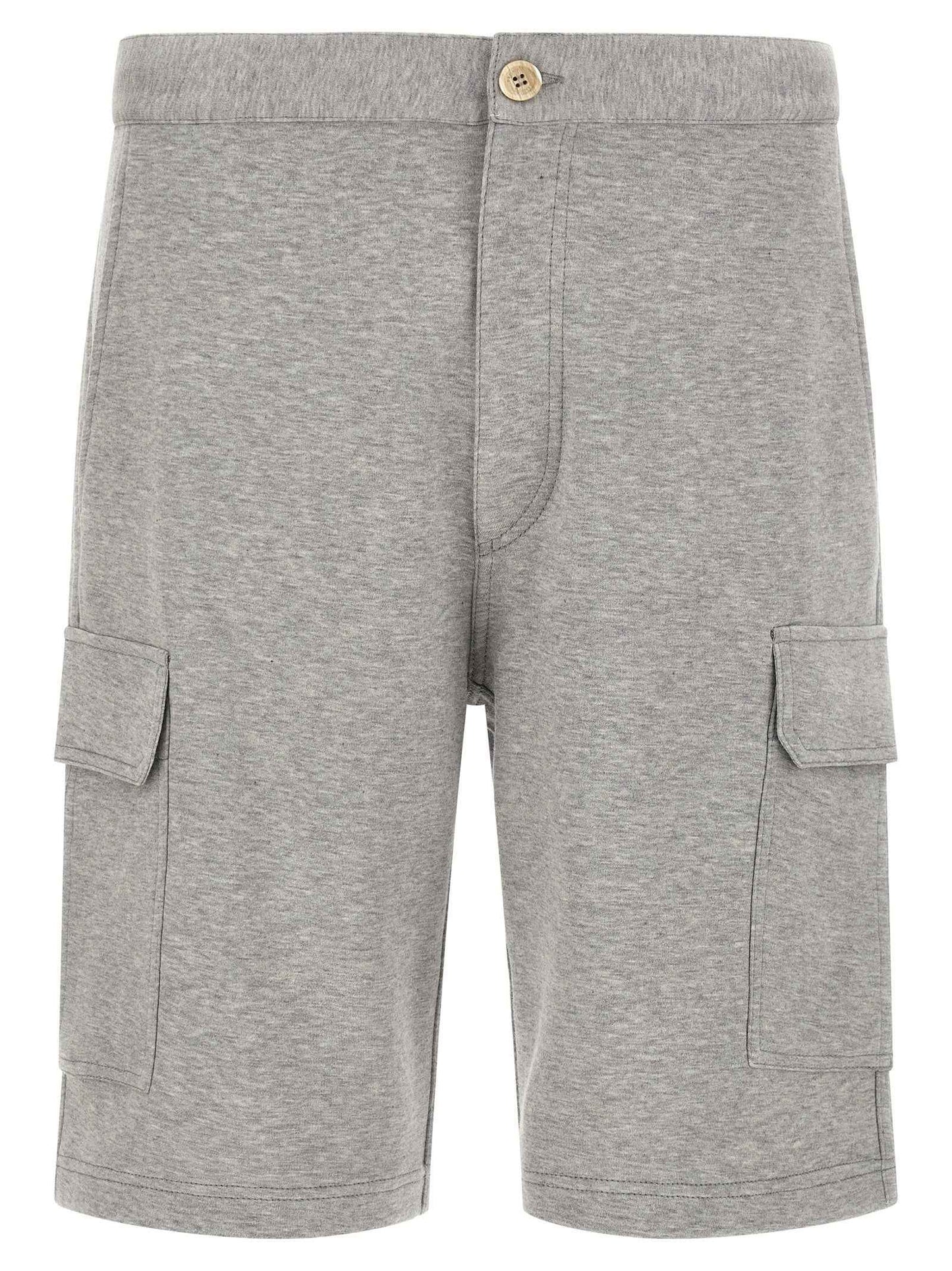 Gray Cotton Bermuda Shorts