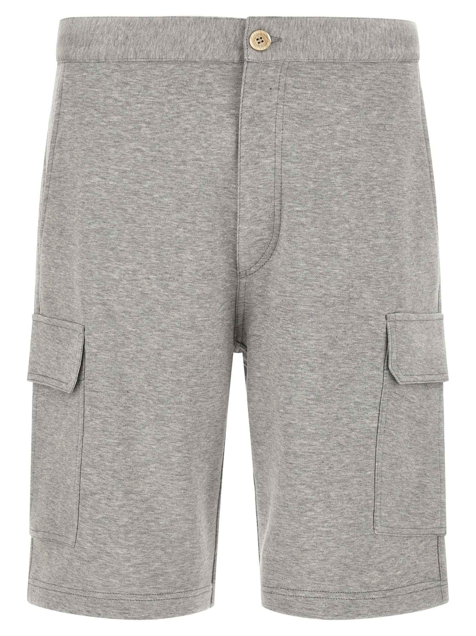 Gray Cotton Bermuda Shorts