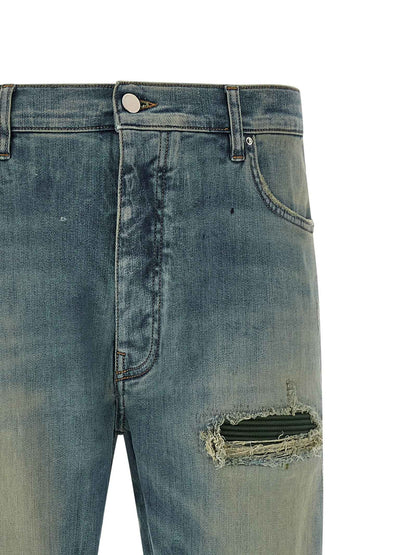 Blue Cotton Relaxed Fit Jeans