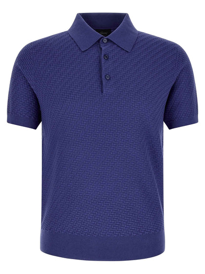 Blue Cotton Polo Shirt