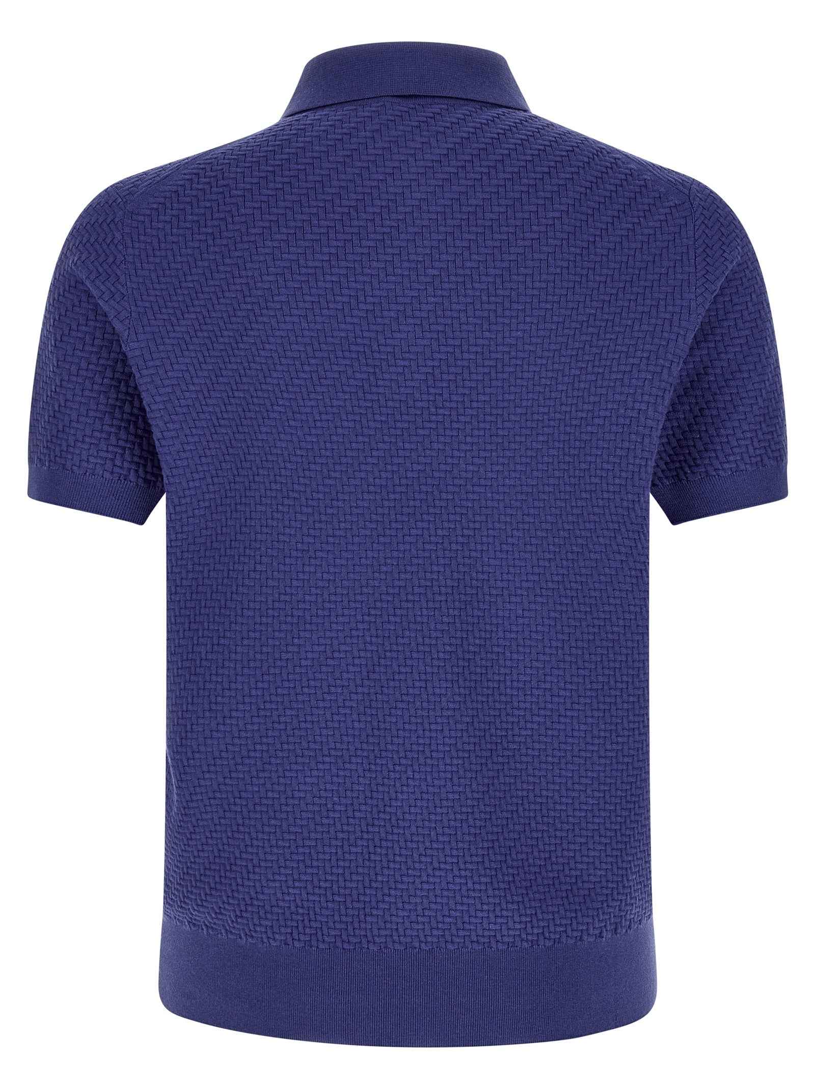 Blue Cotton Polo Shirt