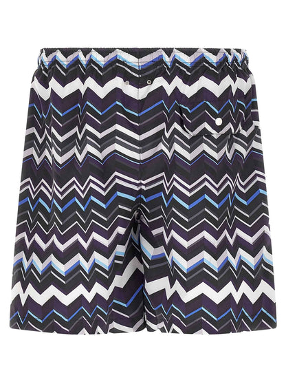 Multicolor Polyester Swim Shorts