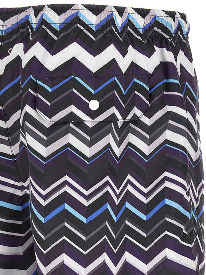 Multicolor Polyester Swim Shorts